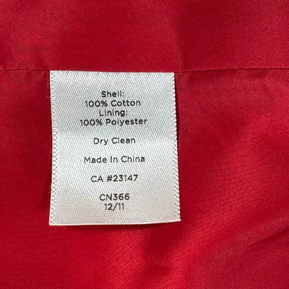 Talbots Skirt Womens 12p PETITE Jacquard Career Knee Length Red White Lined NEW